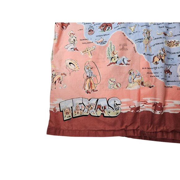 Vintage Nick & Nora Texas Map Cowgirl Pajama Top Shirt Short Sleeve RARE HTF - Picture 4 of 11